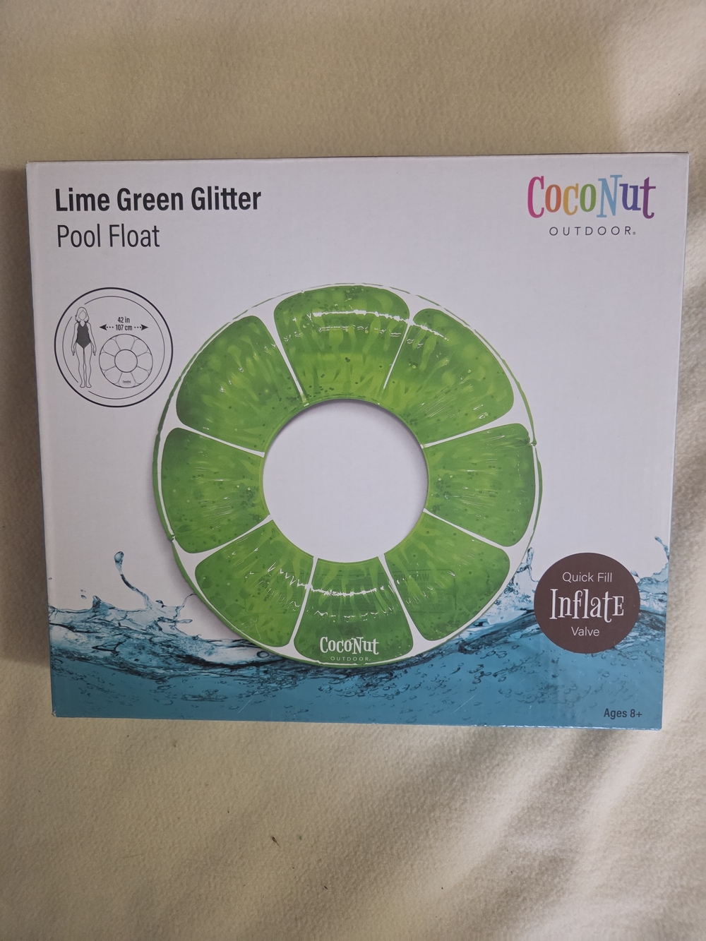 CocoNut Lime Green Glitter Pool Float